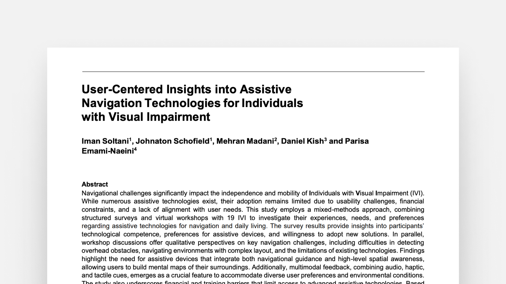 User-Centered Insights into Assistive Navigation Technologies for Individuals with Visual Impairment